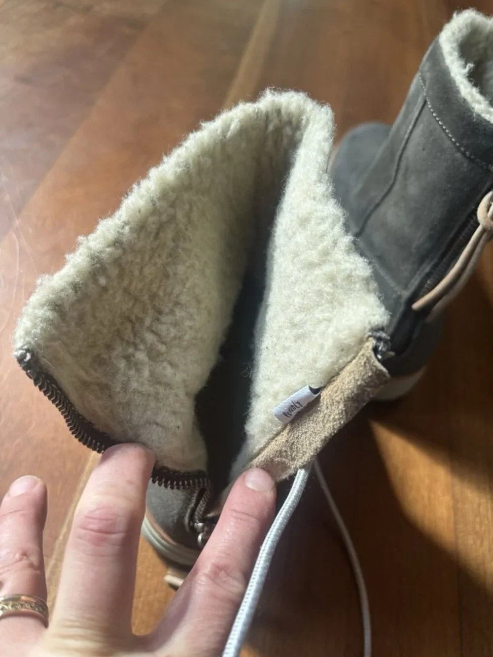 Satorisan Green Suede Womens Leather Zip Wool Lined Winter Boots SZ EU 40 US 9.5